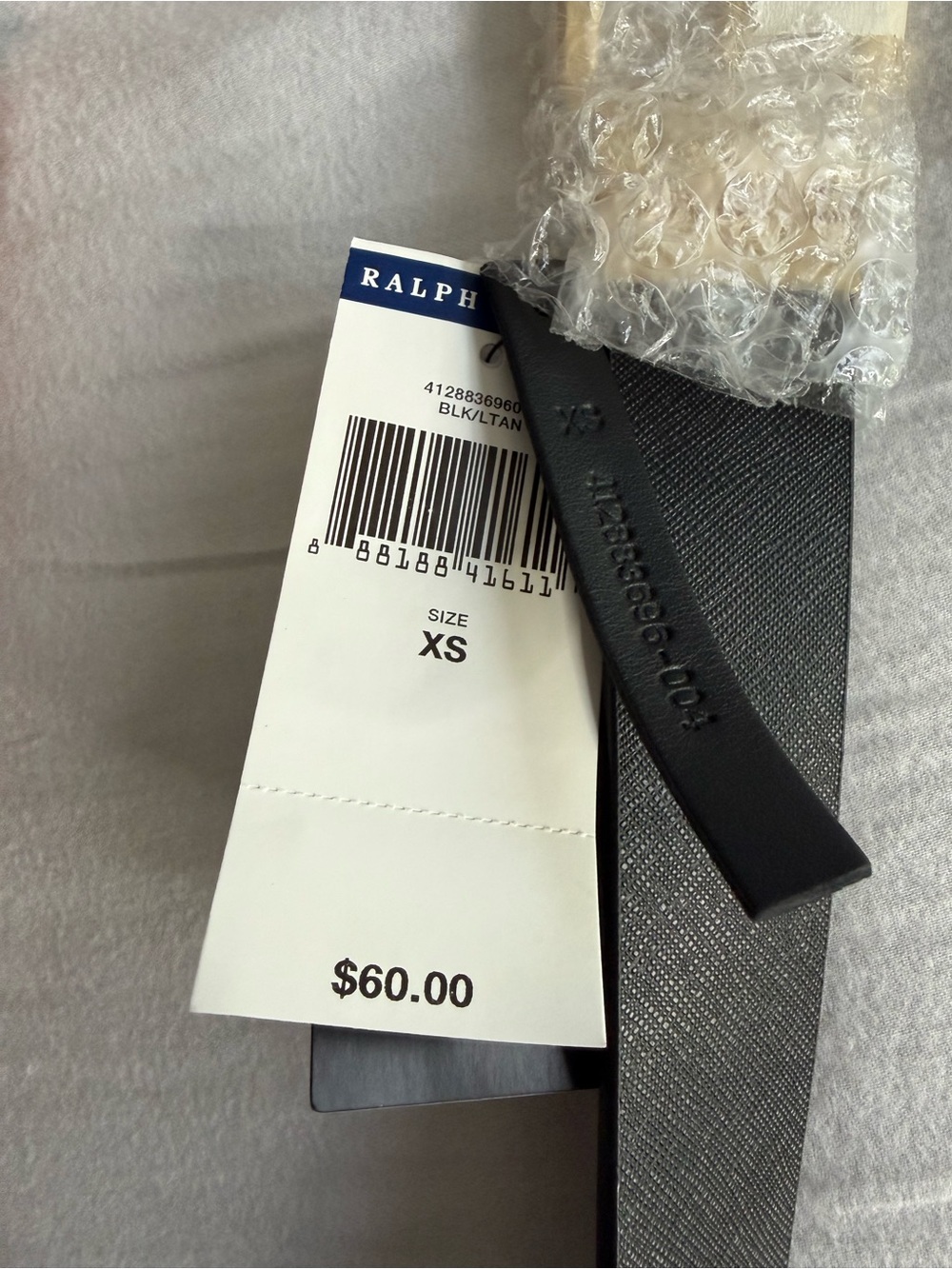 Lauren Ralph Lauren NWT Women’s Reversible Black Tan Crosshatch Leather Belt XS - Picture 3 of 7